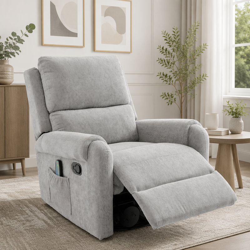 Fauteuil inclinable manuel avec massage, Gris