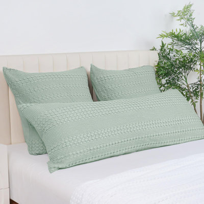 PHF 100% Cotton Waffle Body Pillowcase with Zipper, 1 Pack 20" x 54" Soft Skin-Friendly Pillow Sham, No Filling