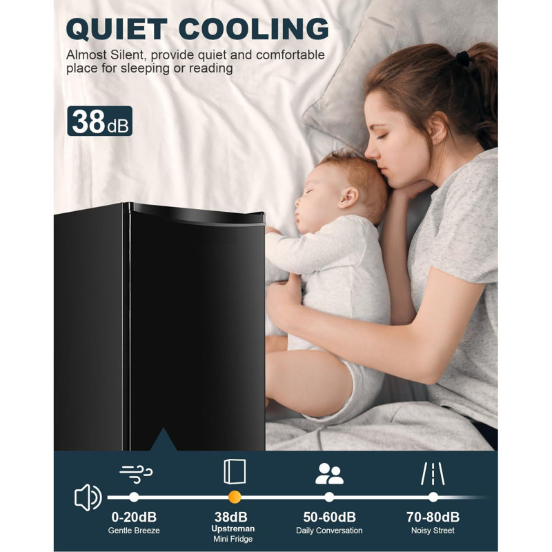 3.2 Cu.Ft Single Door Mini Fridge With Freezer – Compact Refrigerator For Dorm, Bedroom & Office, Adjustable Thermostat, Energy-Efficient Design