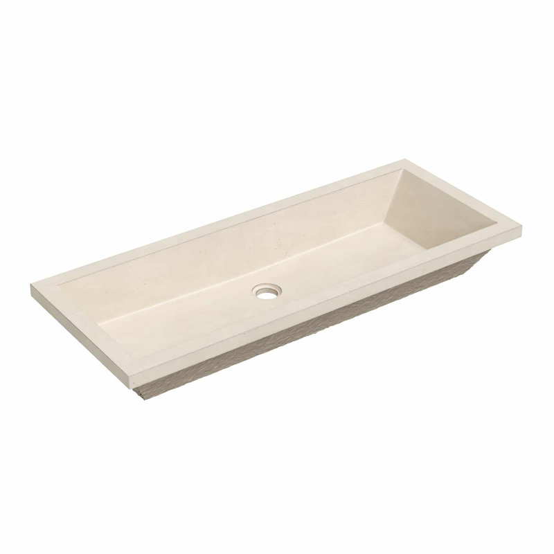 Arcata 36" Undermount Concrete Trough Bathroom Sink, Sand