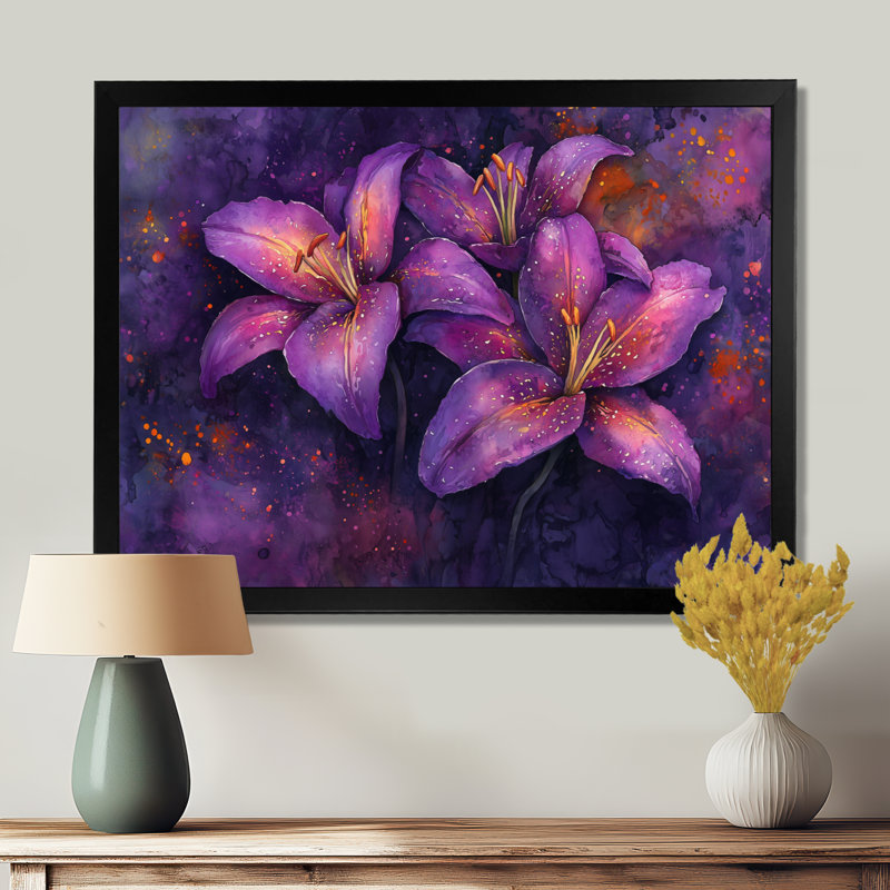 Imer - Floral Wall Art, Reproduction encadrée d'une seule photo, Noir, noir, noir, noir, H 12 po x l 20 po