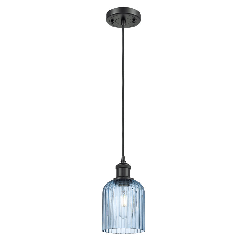 Aalina 1 - Light Pendant, Matte Black, Princess Blue