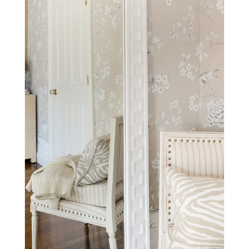 Miroir pleine grandeur Greek Key par Erin Gates, Blanc