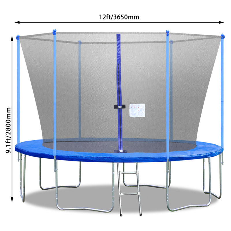 FDW Round Backyard Trampoline with Safety Enclosure