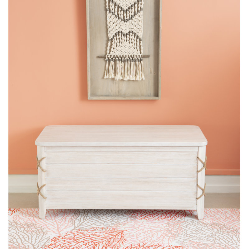 Sydney Cedar-Lined Wood Blanket Storage Chest, White