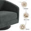 Fauteuil demi-tonneau pivotant en chenille gris avec base en bois massif Applewold-630617474