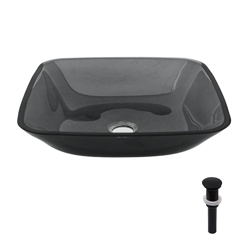Lavabo vasque de salle de bain au-dessus du comptoir, Gris, Noir