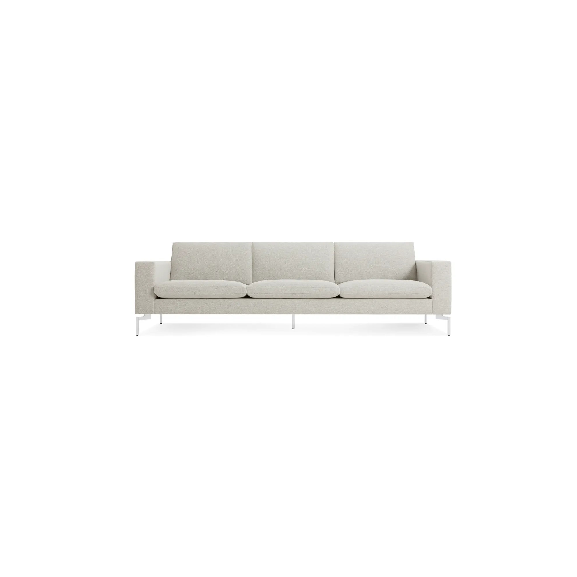 New Standard Upholstered Sofa, White, 32" H x 104" W x 35" D, Maharam Mode in Clavicle Polyester Blend