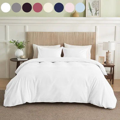 Simply Clean Twin White Pleated Duvet Cover Made Of Cloud - Like Skin Cotton Blend, Stitching To Stop Fraying, Pilling Property , Full Coverage For Different Bed Typologies, Non Harmful Dye Featuring