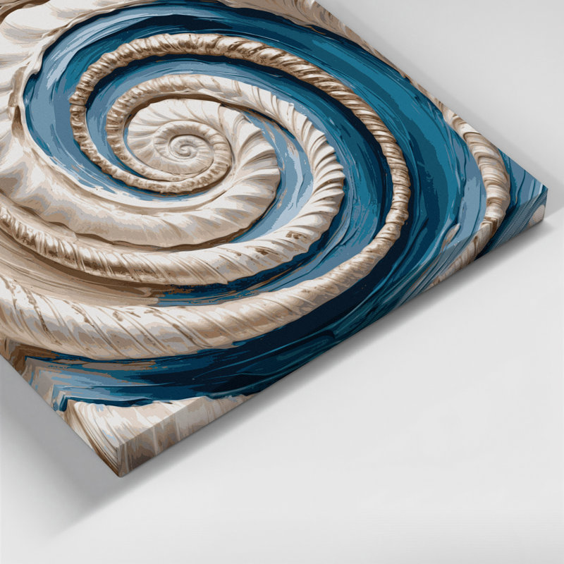 Art mural sur toile, "Coastal Shell Impressions", H 8 po x l 8 po