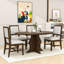 Ensemble de salle à manger de ferme 5 pièces avec table extensible et 4 chaises rembourrées pour la salle à manger-787592531-787592528