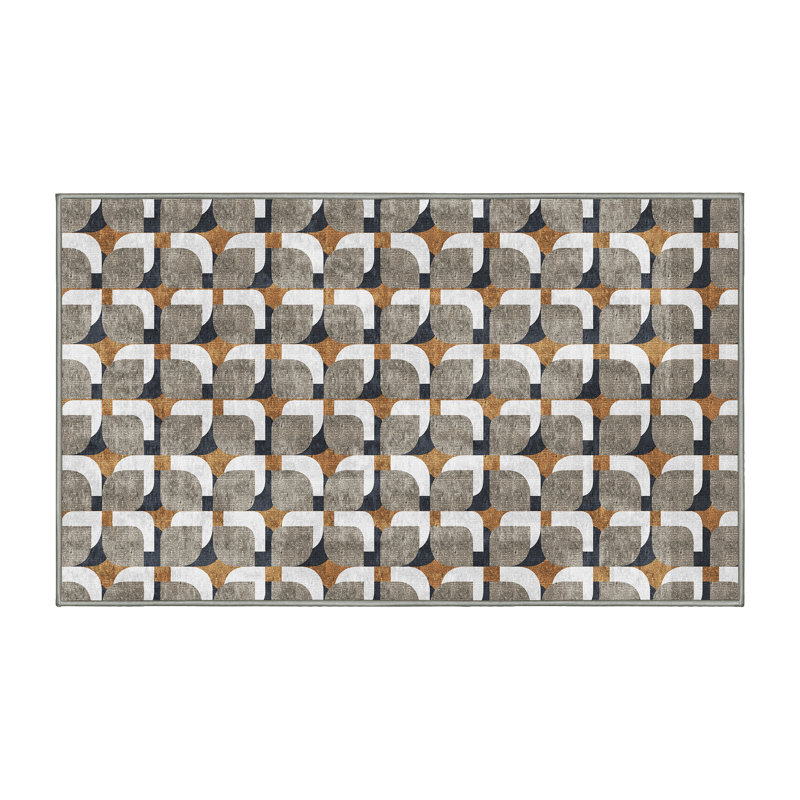 Tapis gris en chenille / polyester tissé à la main Marayah, Rectangle 4 pi x 6 pi