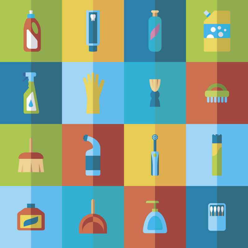 Household Chemicals - Wrapped Canvas Print, 51cm H x 51cm W x 3.8cm D