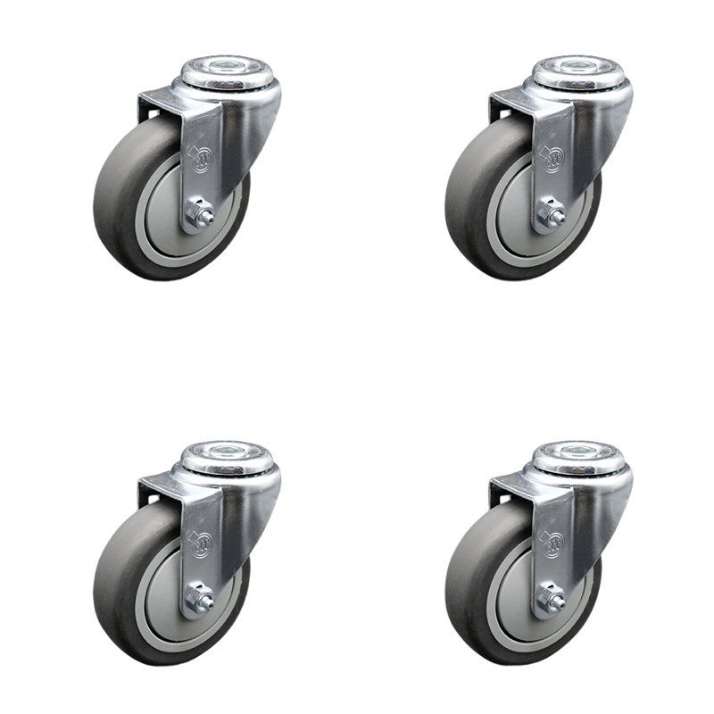Thermoplastic Rubber Wheel Swivel Bolt Hole Caster