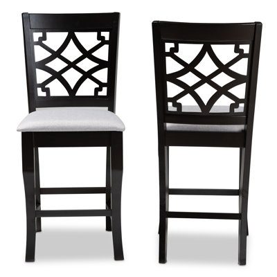Upholstered Counter Stool with Solid Wood Frame