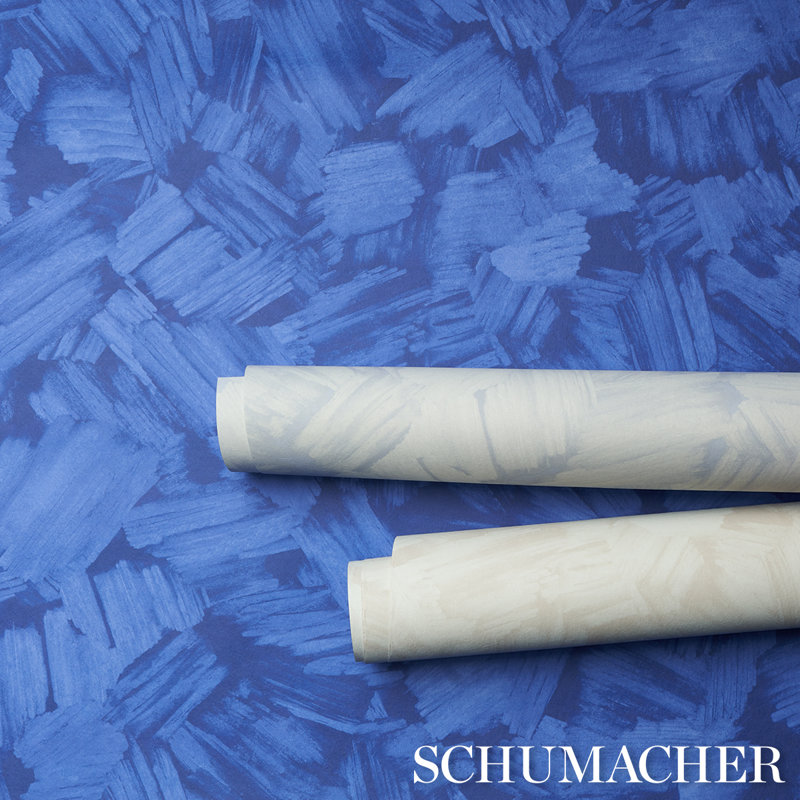 Schumacher x Backdrop Atmos Wallpaper, Bright Blue