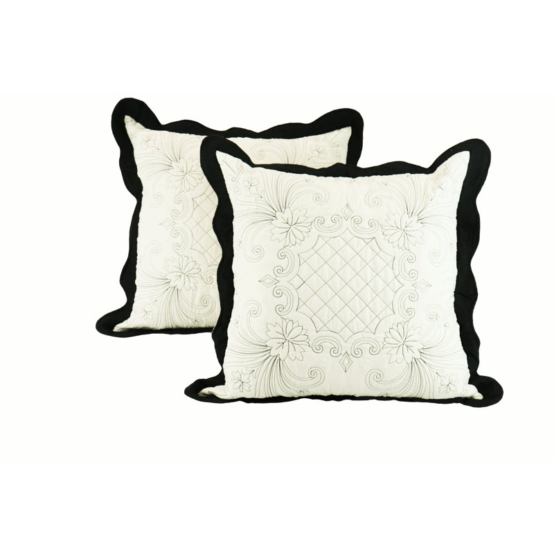 Ensemble de 2 housses de coussin matelassées à broderies Marina