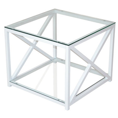 Almaguer Glass Top End Table