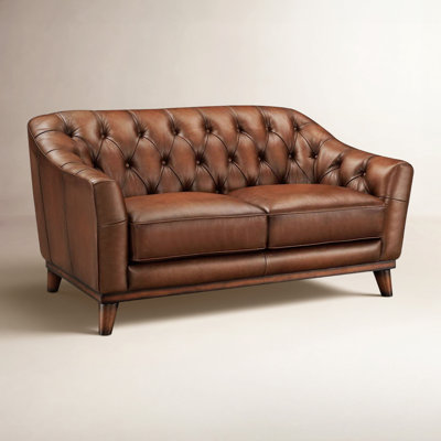 61" Genuine Leather Loveseat