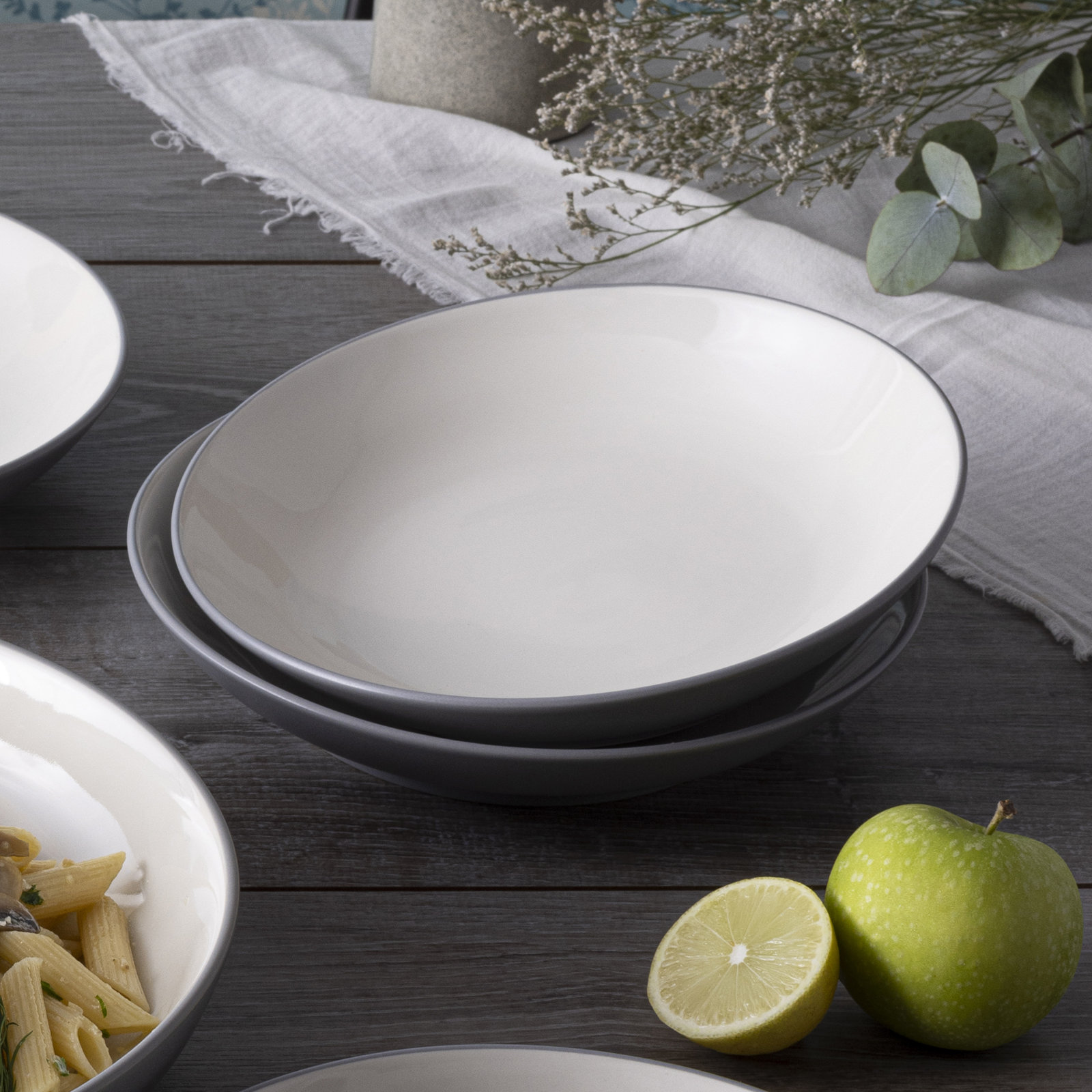 Noritake Colorwave Coupe Pasta Bowls, 9-1/4", 35 Oz., Slate