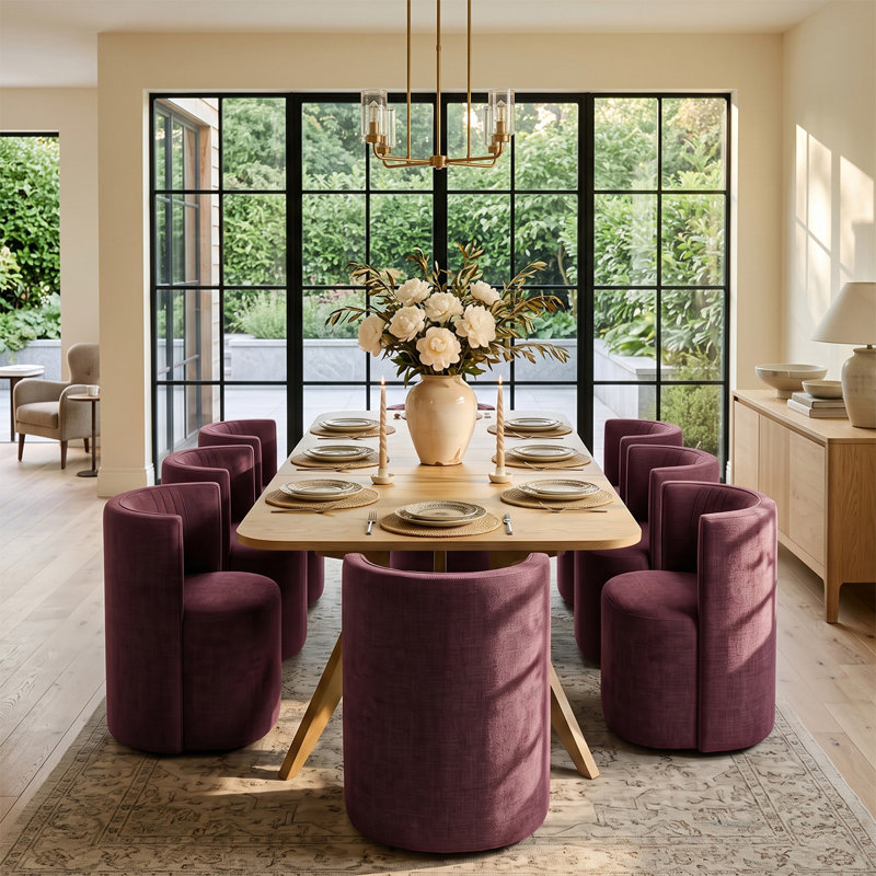 Ensemble table et chaises de salle à manger extensibles de 78" à 96" avec 8 chaises rembourrées et roulettes dissimulées