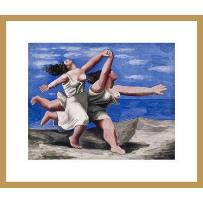 (Deux femmes qui courent sur la plage (la course) par Pablo Picasso - impression giclée encadrée
