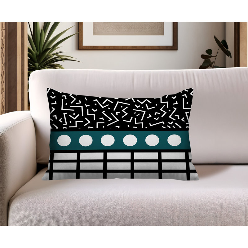 Oreiller rectangulaire réversible intérieur / extérieur Poptik, Rectangulaire H 18 po x l 25 po, Émeraude