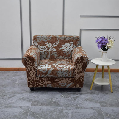 Housse de canapé extensible 2 pièces Housse de canapé avec housse de canapé avec coussin de siège séparé Motif floral Housse de canapé Housse de protection pour meuble décoratif (petit, 13)