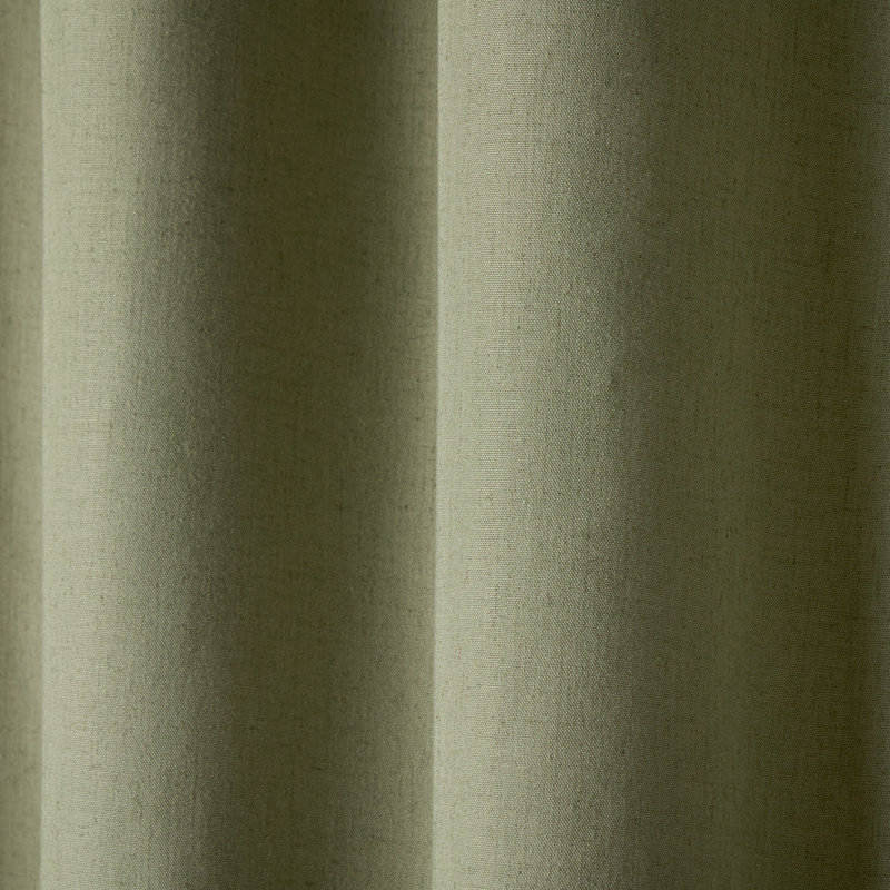 TOWN & COUNTRY BASICS SELENA Solid Linen Texture Indoor Curtains 2-Pack , 50" W x 63" L, Sage Green