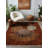 Modern Collection Digital Print Cotton-Polyester Brown Geometric Rug-1839843096