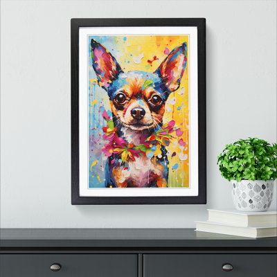 Chihuahua Action No.2 - Single Picture Frame Print on Wood