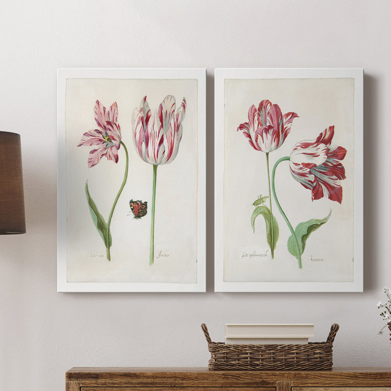 Deux tulipes I - Toile tendue avec châssis de qualité supérieure - Prêt à être accroché