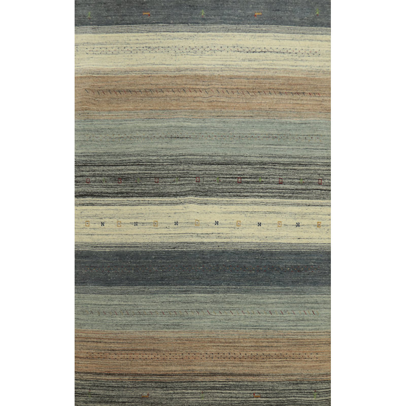 Tapis indien à rayures 7 x 7 po