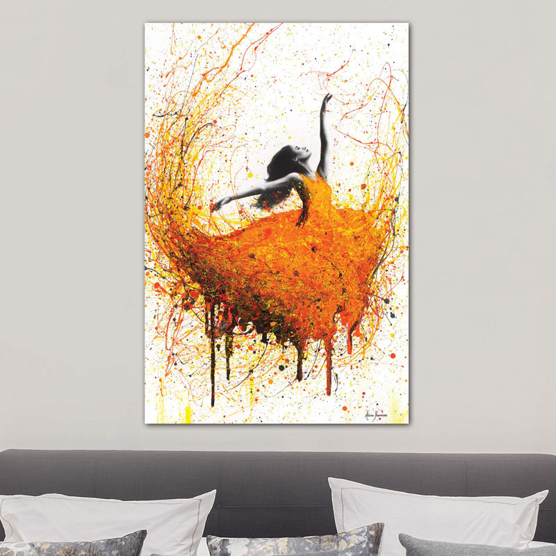 Tangelo Fire Dance by Ashvin Harrison - Wrapped Canvas Print, 101.6 cm H x 66.04 cm W x 3.175 cm D