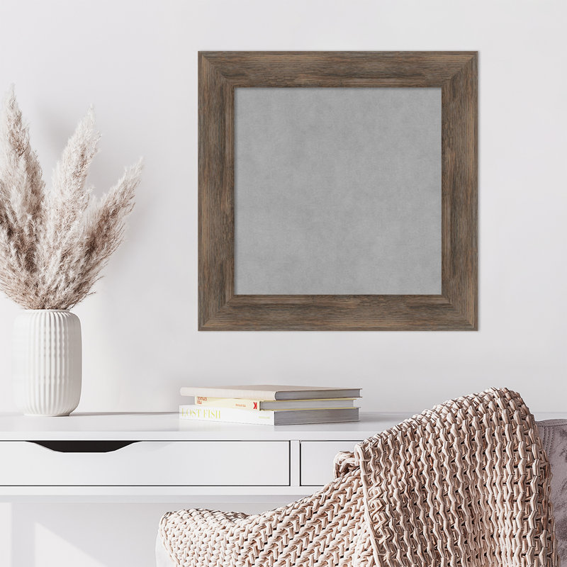 Tableau magnétique encadré en bois dur moka, H 21 po x l 21 po