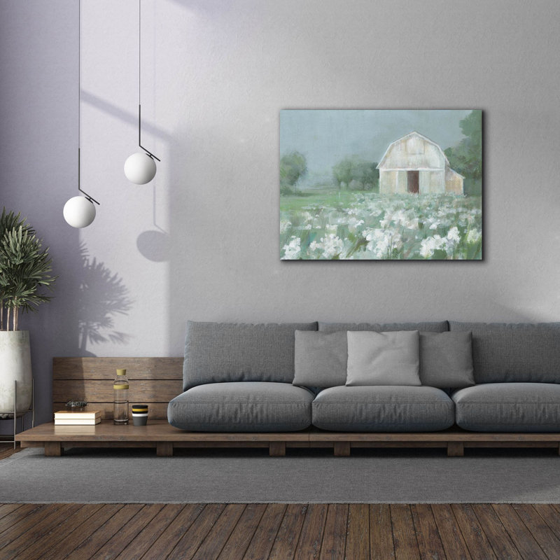 «White Barn Meadow» par Danhui Nai, art mural sur toile, H 40 po x l 54 po