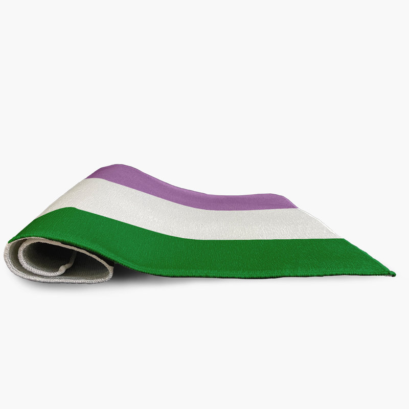 Tapis en chenille tissé à la machine Samoni - mauve / vert / blanc, Rectangle 2 pi x 3 pi