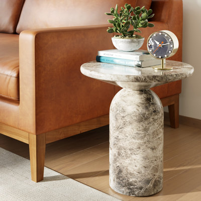 Dalissa Resin End Table with Marble Finish