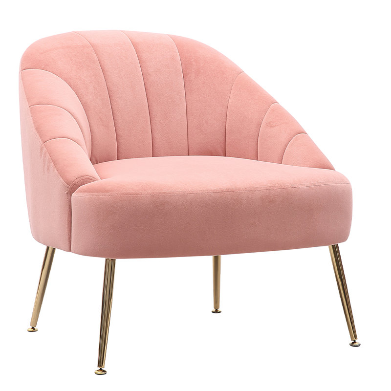 Hrayr Velvet Barrel Chair, Pink