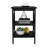 Wooden End Table with Storage Modern Sofa Side Table with X-Shape Design and Two Shelves-862387187