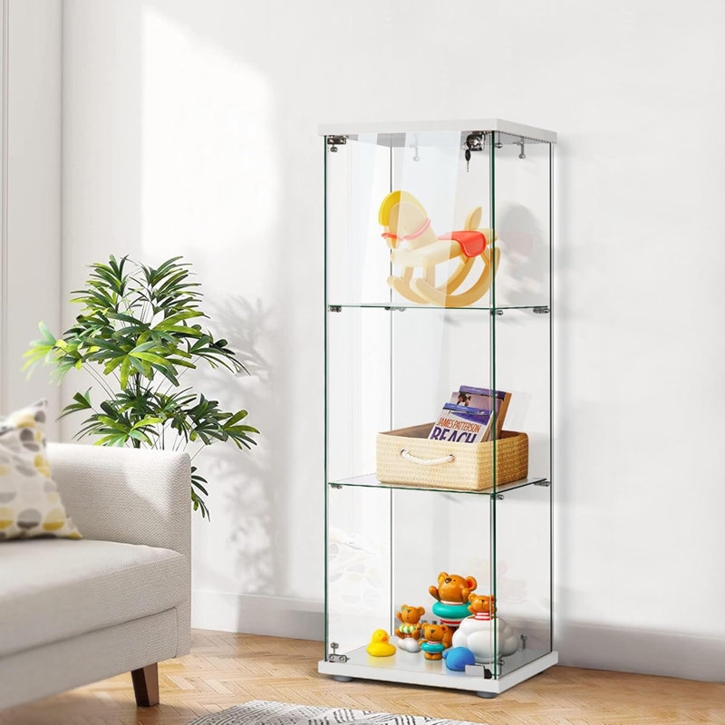 3 Layers Glass Display Cabinet With Lock
