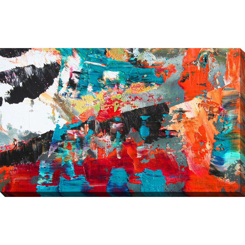 « abstract colors », reproduction de peinture à l’acrylique sur toile tendue, H 28 po x l 48 po x P 1,5 po