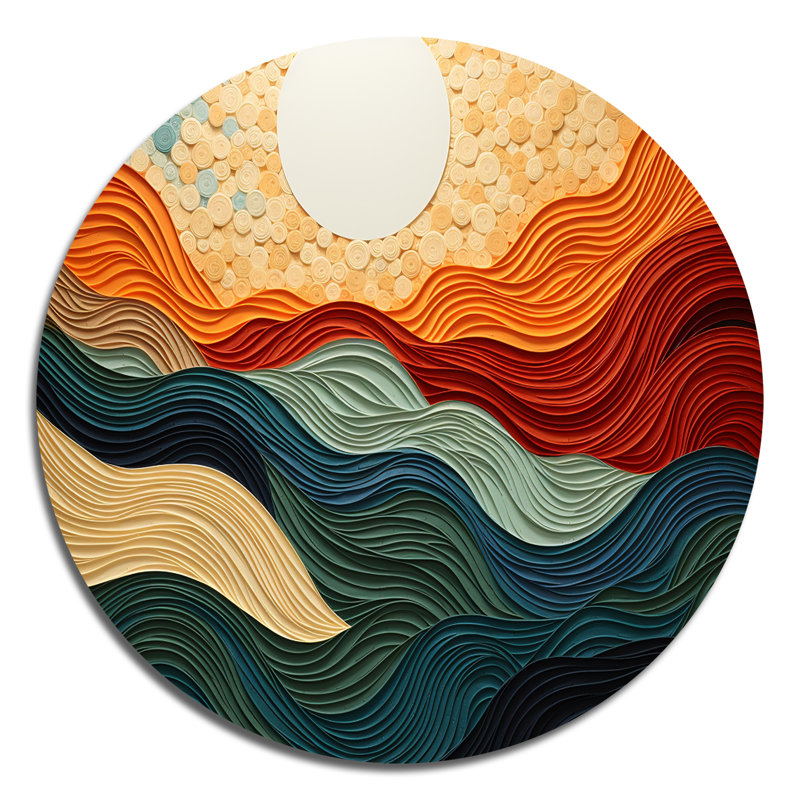 Jandreau - Paysages d'art rond en métal, H 29 po x l 29 po x P 1 po