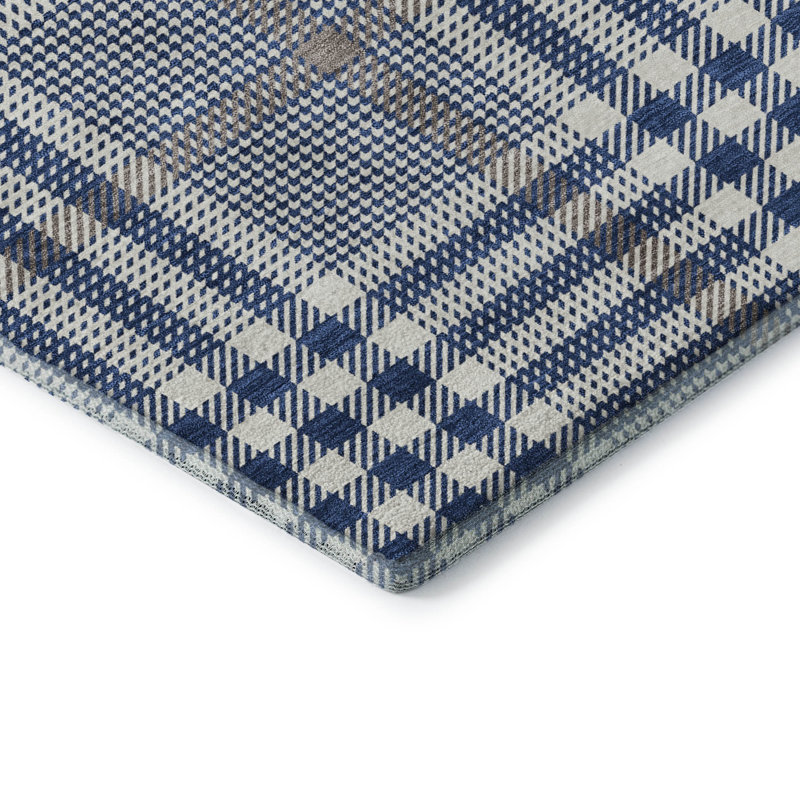 Tapis à carreaux Corry AMF1054 lavable à la machine de qualité supérieure, Tapis de couloir 2 pi 3 po x 7 pi 6 po