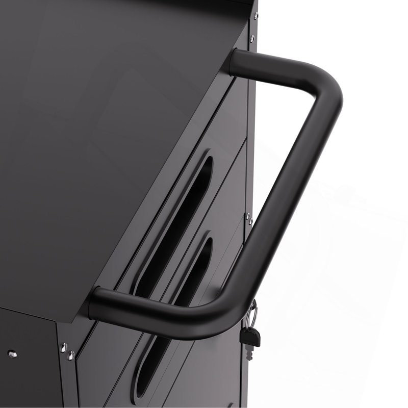 Armoire à outils roulante étroite 34,3 po - Rangement de garage peu encombrant avec porte verrouillable, 2 tiroirs et grande poignée, organisateur en métal mince pour les espaces restreints