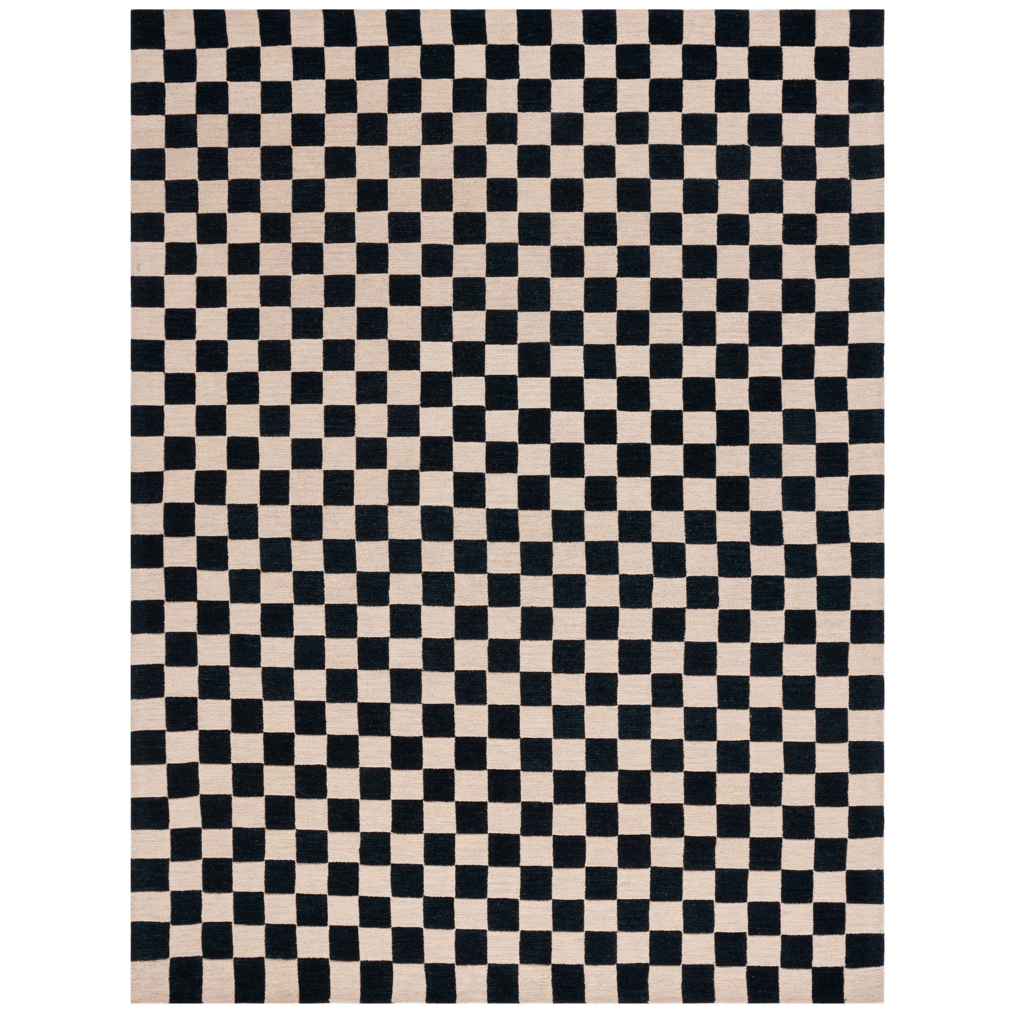 Freesia Area Rug In Black/Beige, Rectangle 6' x 9'