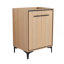 Armoire de rangement de salle de bain avec portes à fermeture douce, meuble-lavabo simple