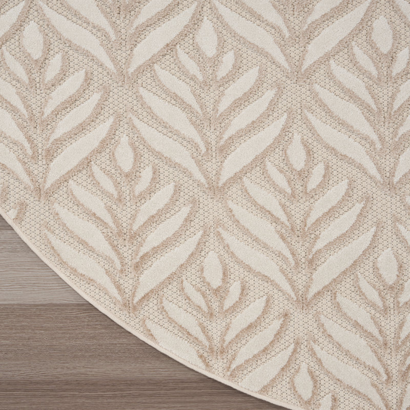 Alantra Nature Ivory/Grey Indoor/Outdoor Area Rug, Round 7'10"
