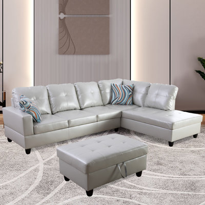 Faux Leather L-Shaped Sectional