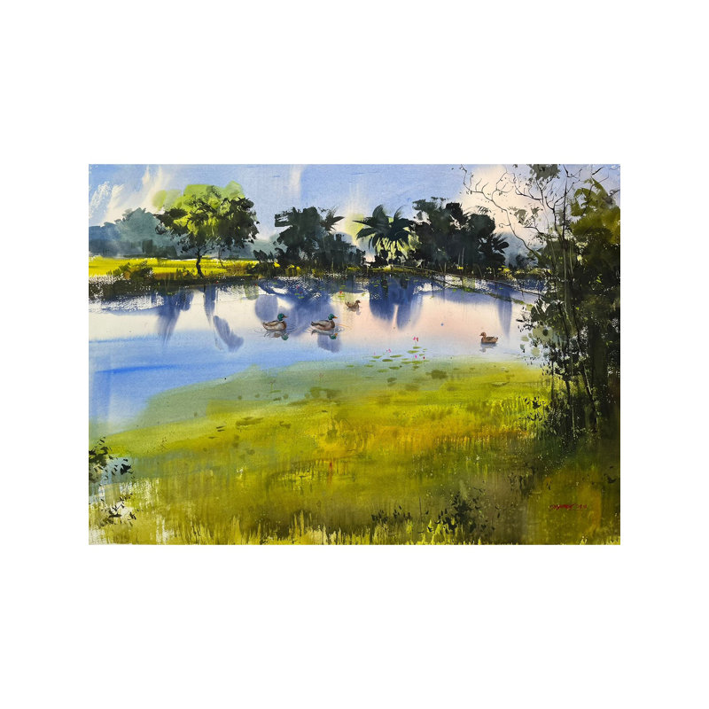 Réflexion de la nature | Aquarelle sur papier | Par Santu Naskar